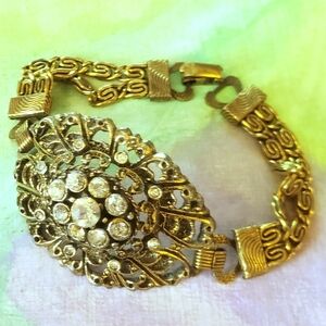 Antique 1920s Brass Bracelet  Petite Wrist